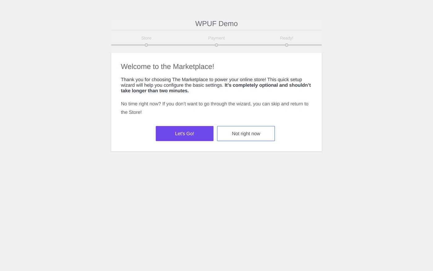 The Dokan store setup wizard welcoming a new vendor