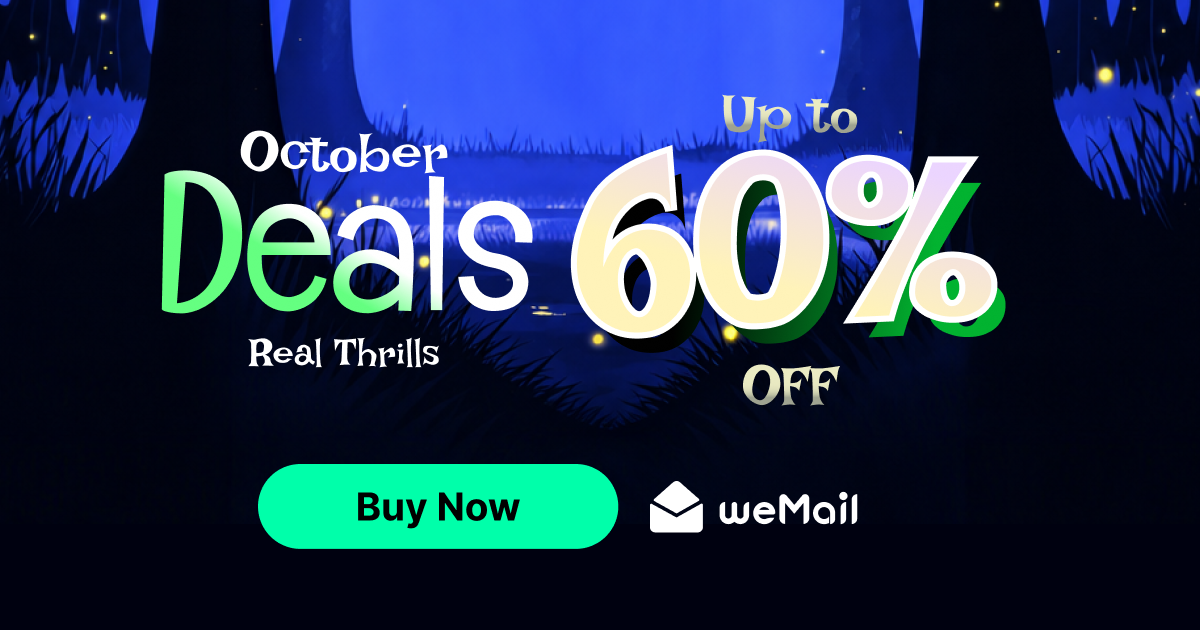 weMail Halloween deal banner 2026