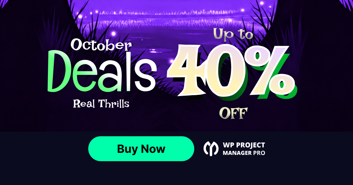 WP Project Manager Halloween deal banner 2026